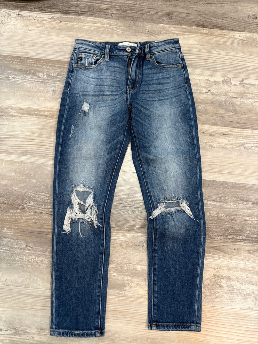 KanCan Light Blue Mid-Rise Denim Jeans with Contrast Stitching